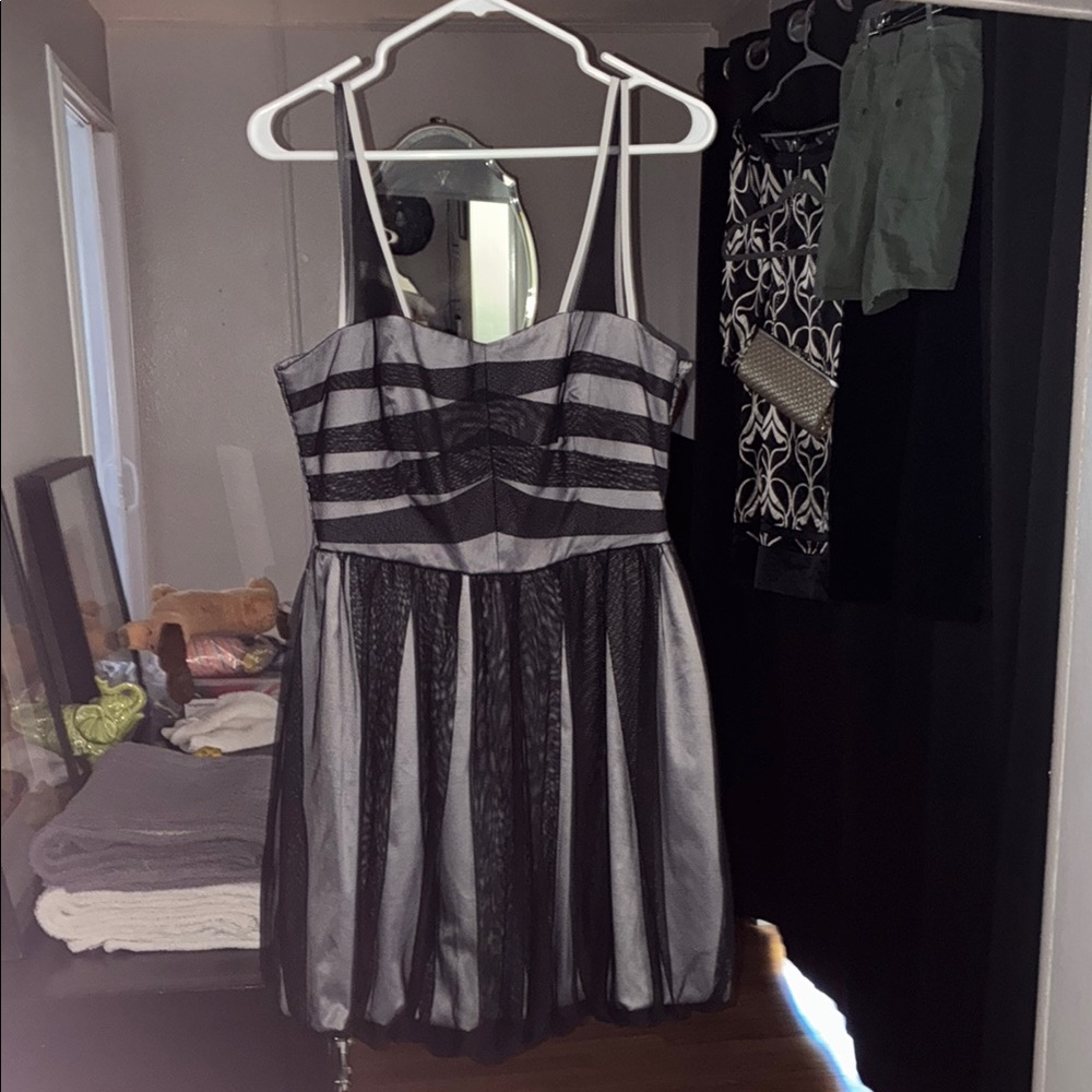 BCBGeneration Black and White Striped Top